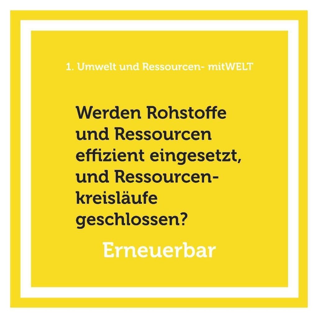 Werden Energie und Rohstoffe effizient eingesetzt und Ressourcenkreisläufe geschlossen?